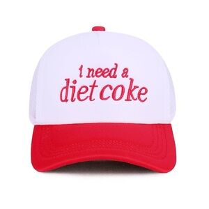 Zenana I NEED A DIET COKE TWO TONE TRUCKER MESH HAT